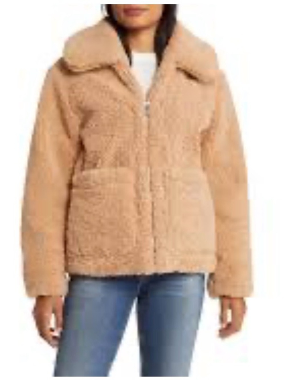 NWT Sam Edelman Fleece Teddy Faux Fur Warm Coat Large